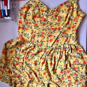 Yellow Romper with Oranges